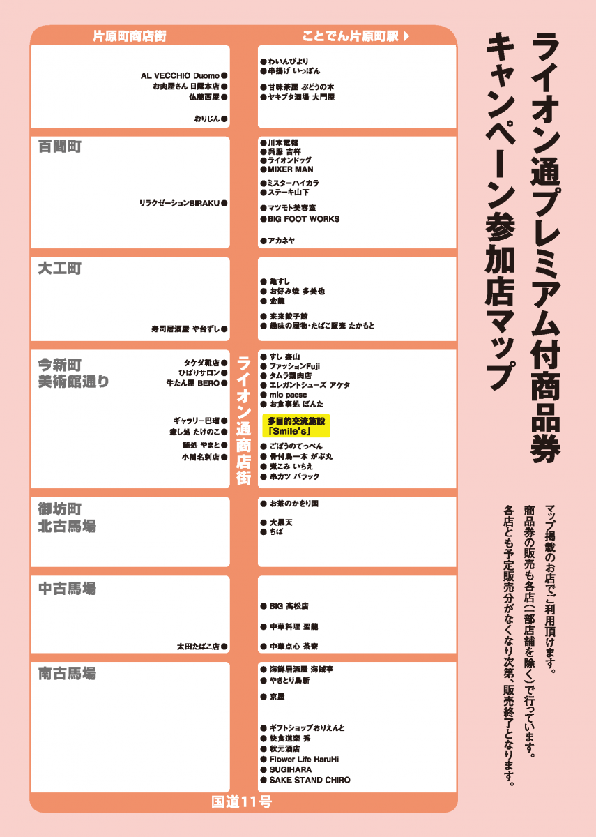 プレミアム付商品券キャンペーン参加店マップ
